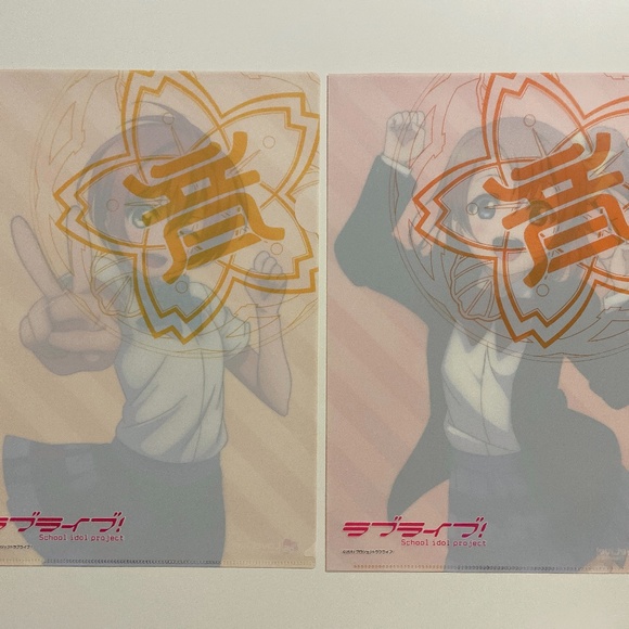LoveLive! Honoka and Rin Character A4 Clear Files Set of 2 - Picture 2 of 3